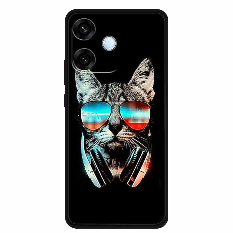 For Oppo A5 Pro 4G 5G Case 6.67" Soft TPU Silicone Funda Cut Cat Flower Painted Back Cover for Oppo A5 Pro 5G Global Shell Coque