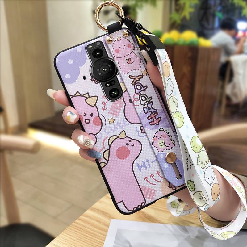 Shockproof Wristband Phone Case For Sony Xperia Pro-I Waterproof Fashion Design Wrist Strap Anti-knock Protective Cute