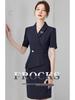 Navy Blue Short Sleeve Slimming Work Dress for Women