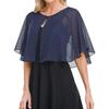 Women's Elegant Chiffon Evening Shawl - Short Cape Jacket for Weddings and Outdoor Events