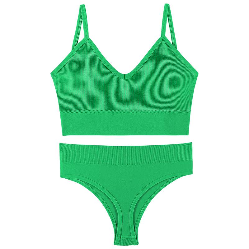 Women's French Wire-Free Push-Up Bra and Panty Set, Plus Size, Sexy Triangle Cup, Beautiful Back Design.