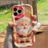 Phone Case: 2D flat design suitable for iPhone 18 17 16 15 14 13 Pro protective case, cartoon Santa Claus, perfect Christmas and Halloween holiday gif
