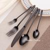 15/20/25/30Pcs Black Tableware Western Dinnerware Stainless Steel Cutlery Set Mirror Knife Fork Spoon Dessert Fork Flateware