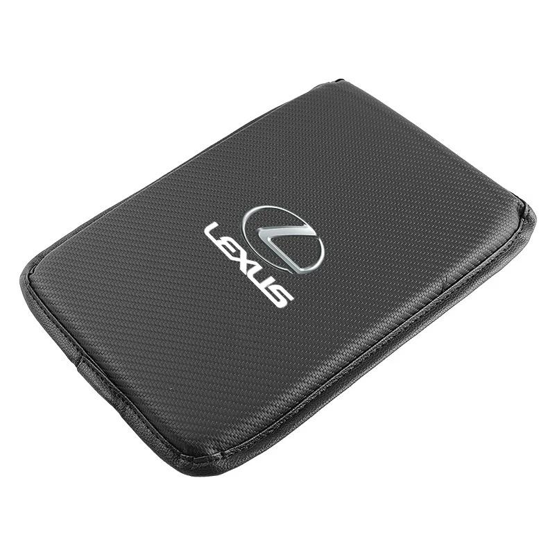 

Carbon Fiber Leather Car Console Box Pad Car Armrest Cushion Cover For Lexus RX 300 IS 250 300 GX 400 460 UX 200 NX LX GS ES чёрный
