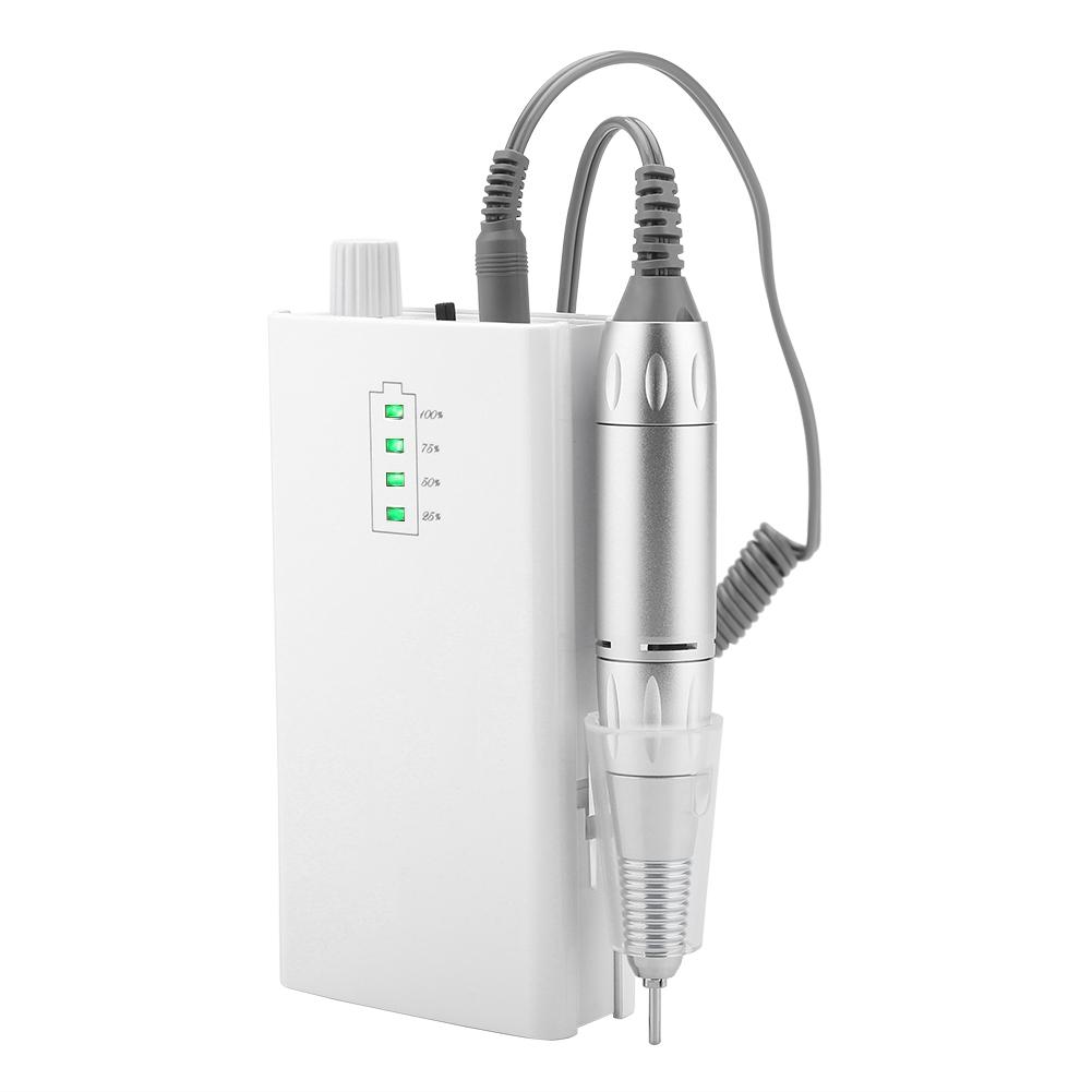 Portable Rechargeable Electric Nail Drill Machine 30000 RPM Cordless White