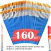 50/55/100/105/110/160pcs Nylon Brush Acrylic Detail Painting Thin Hook Line Pen Professional Paint Brush Kit Art Supplies