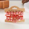 New Trendy Valentine's Day Bracelets Set for Women Romantic Soft Ceramic Acrylic Beads Letter Chain Bracelet Bangle Jewelry Gift