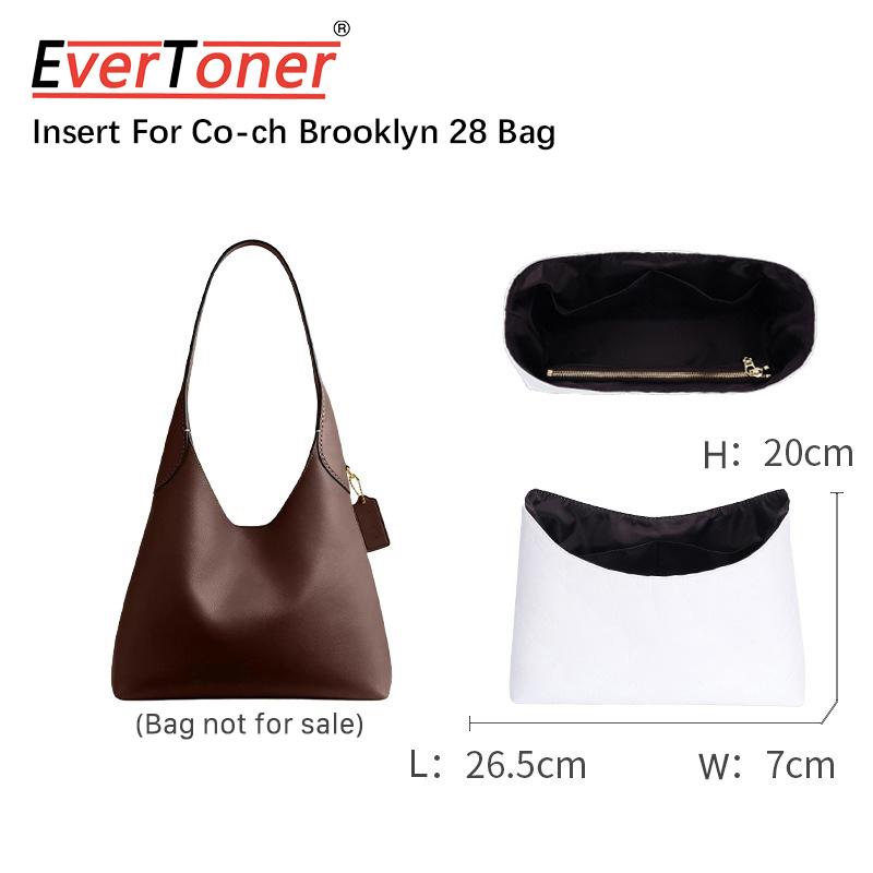 

EverToner For Co-ch Broo-klyn28 Insert Bag Fit Luxury Handbag Cosmetic Bag Travel Storage Bag DuPont Paper Liner белый