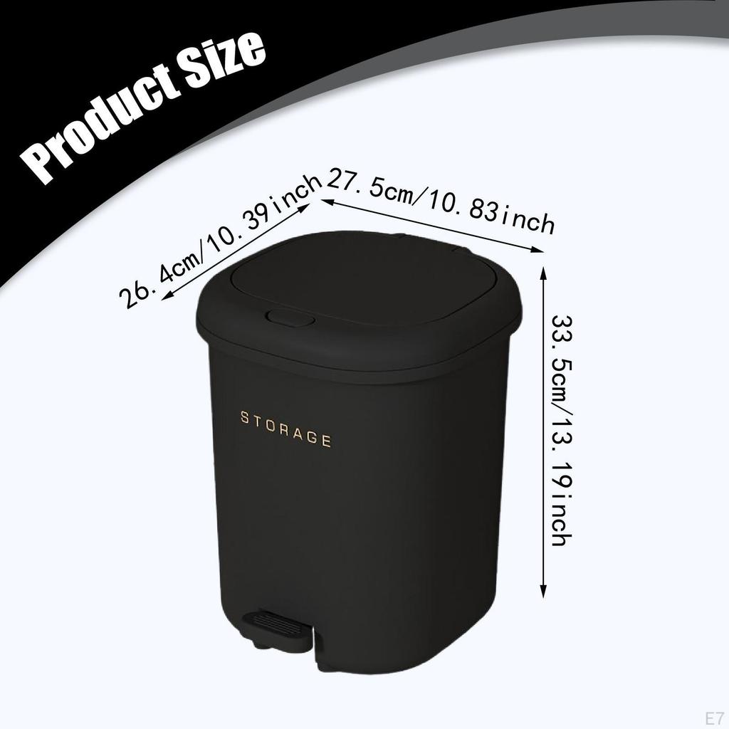 Press Type Trash Can with Step Pedal Garbage Bin Versatile Trashcan Wastebasket Lid for Home