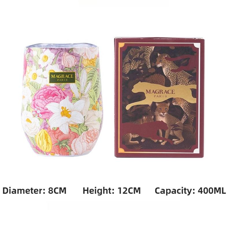 

Stainless Steel Vacuum Flasks Modern Luxury Thermoses Cup Portable Small Art Decoration Thermal Mug Creative Valentine Gift Cup 400ML