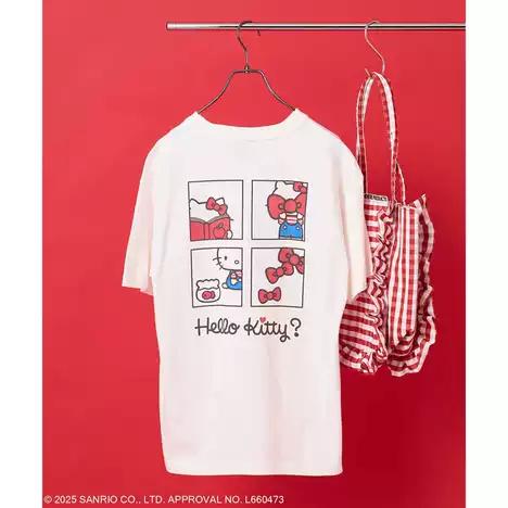

Лето 2026 100% Хлопок Sanrio Hello Kitty С принтом Повседневная Свободная Футболка Родитель-ребенок Винтаж Харадзюку Топ 52TOYS Коллаборация S