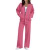 Women Casual Two Piece Set Zip Up Hoodie Sweatshirt with Long Sleeve Jacket and Wide Leg Pants Lounge Wear Tracksuit