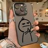 Figure Giving Middle Finger Hard Phone Case for Iphone 16 15 14 13 12 11 Pro Max Mini Shockproof Anti-Scratch Protective Cover