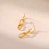 Geometric Minimalist Chain 18k Gold Plated Fashion Earrings For Women