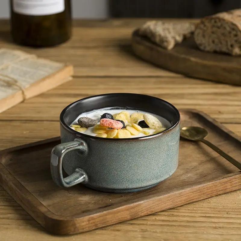 Prémiový pocit změna pece francouzský kávový šálek velký objem retro snídaňový šálek keramický hrnek šálek na vodu ovesná kaše snídaně mléčné šálky