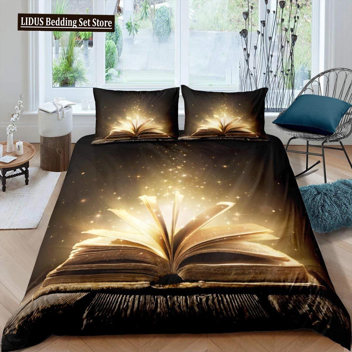 

Books Lovers Gift Duvet Cover Collection Full SizeReaders And Literary Lover Bedding CollectionsVintage Librarians Bookshelf Comforter Cover US King 264x228cm