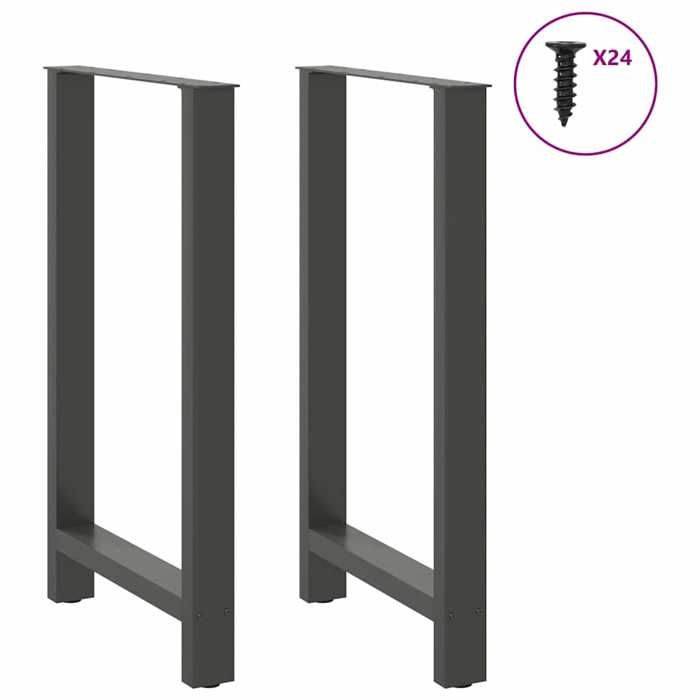 VidaXL Bar Table Legs Anthracite 2 Pieces 60 X (100-101) Cm Steel 4013346