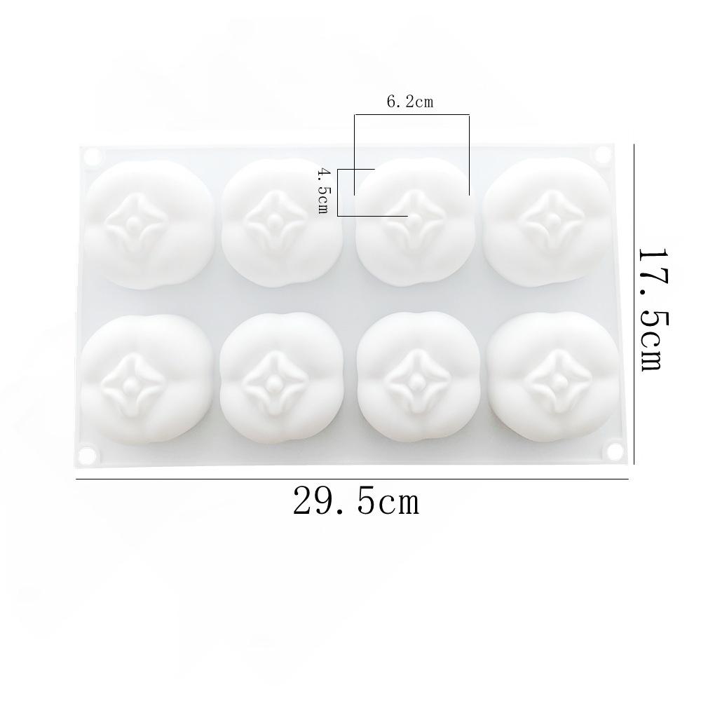 1 Pc 8 Even Persimmon Silicone Cake Mold Ice Cream Ball Jelly Mousse Mold, Baked Peanut Chocolate Mold Fondant Mold