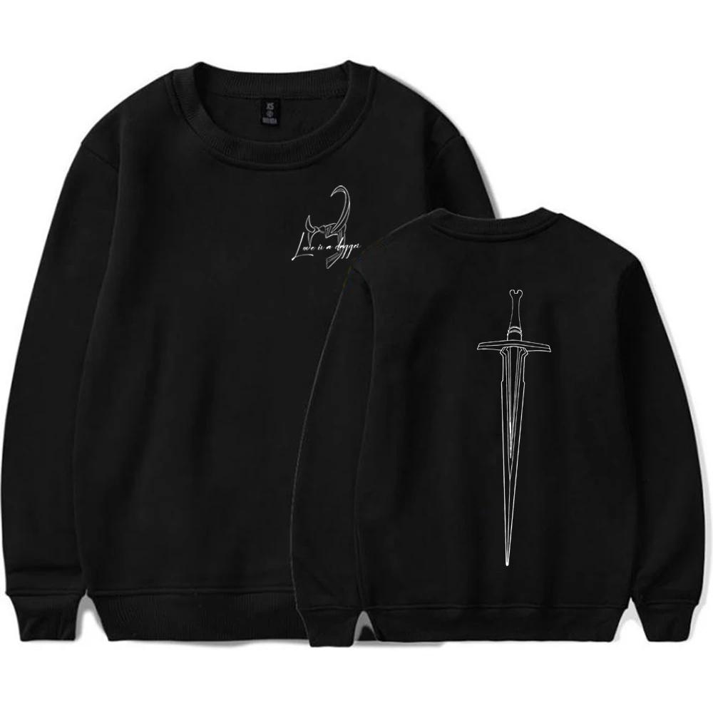 

Толстовка Love Is A Dagger Loki and Lady Loki Shirt Loki Dagger Sweatshirt Women Long Sleeve Casual Pullover Sweeper L чёрный