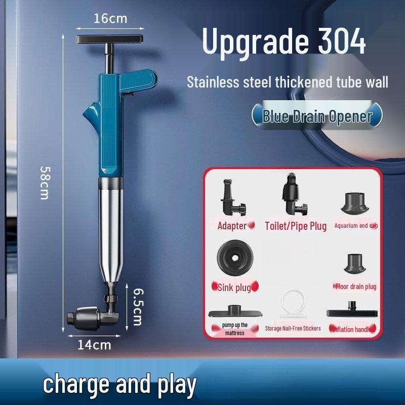 High-Pressure Toilet & Drain Plunger