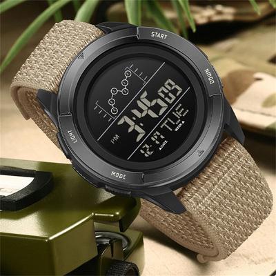 Fashion Outdoor Digital Watch for Men Students Nylon Band Military Sports Wristwatch GZW