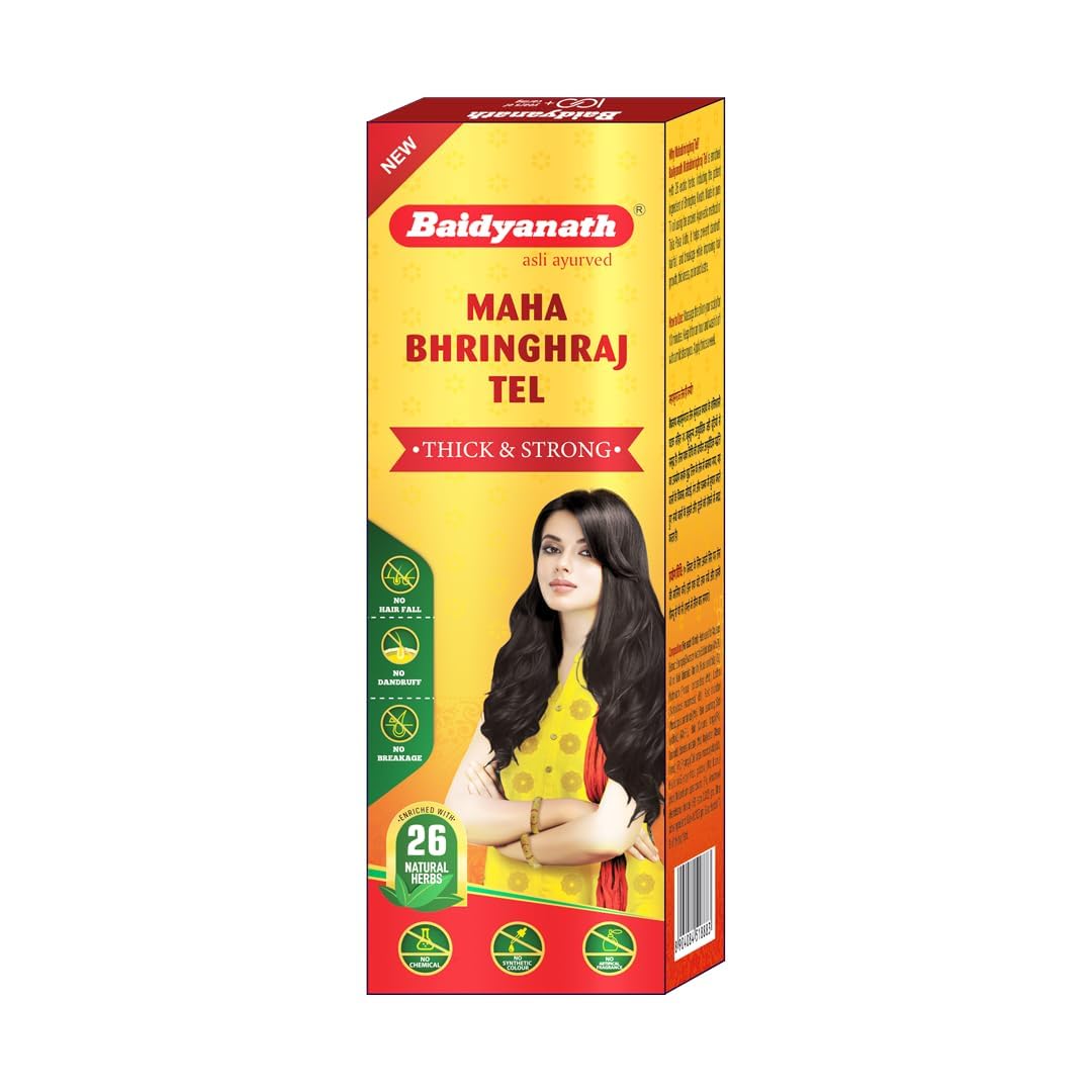 

Baidyanath Mahabhringraj Tel Ayurvedic Hair Oil 100 ml for Hair Growth, Dandruff Control & Strong Roots