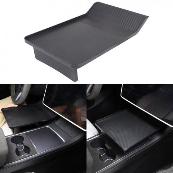 Car Plate Tray Food Water Cup Holder Dining Table For Tesla Model 3/Y 21-22