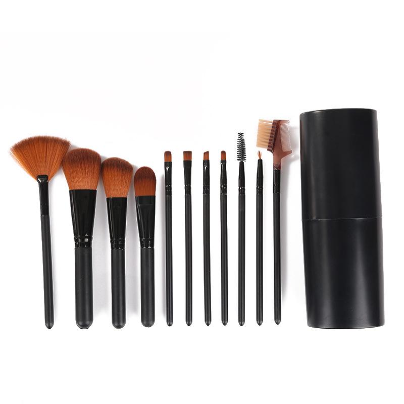 Hot Selling 12cs Professional Makeup Brush Set  Woman Vegan Hair Blue Pink Makeup Brush Set