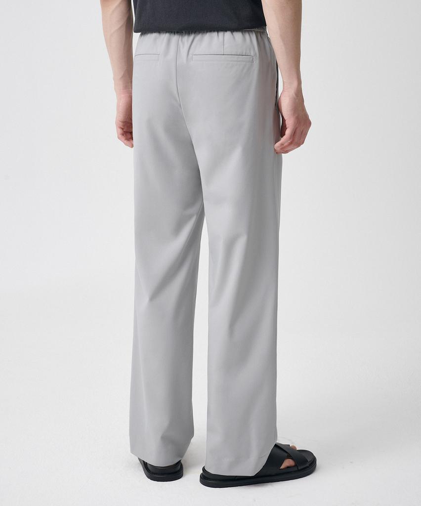 Musinsa Standard [Cooltandard] One-Pleat Wide Elastic Waist Slacks [Light Gray]