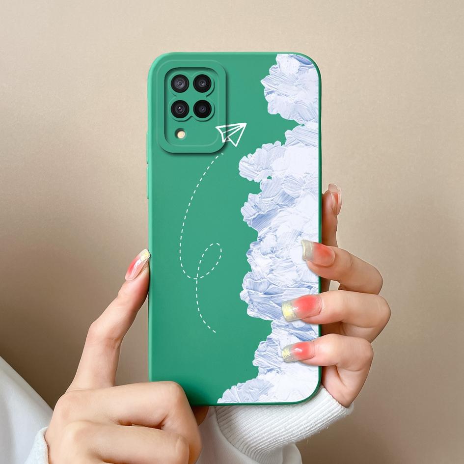 Telefonabdeckung Neu für Samsung M12 A02 A03 Core A04 A10 A13 A14 A20S Hülle Niedliches Kaninchen Matt Weiche Flüssigkeit Silikon Displayschutzhülle für Samsung Capas