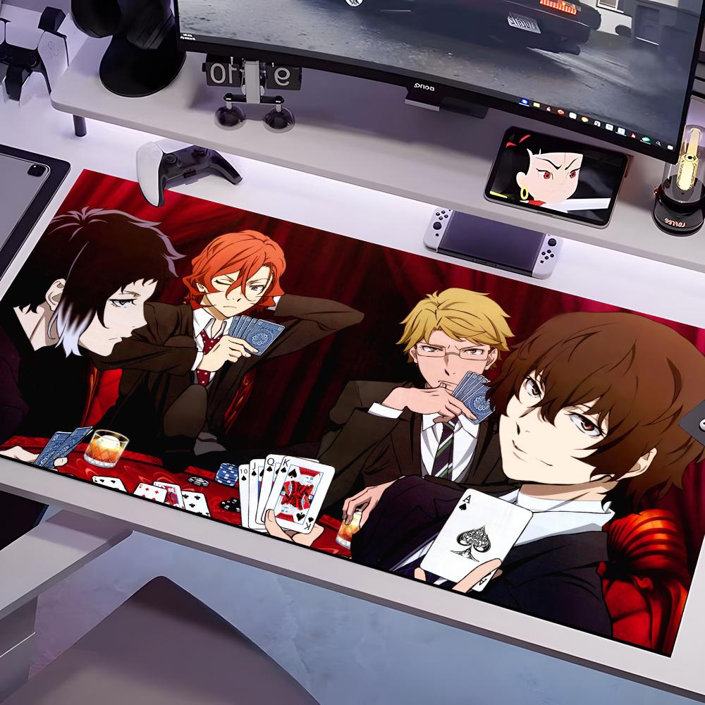 Bungo Stray Dogs Mauspads Mehrere Größen Großes Quadratisches Computer-Büro-Spiel-Tischmatten Gummi Anti-Rutsch-Mauspads