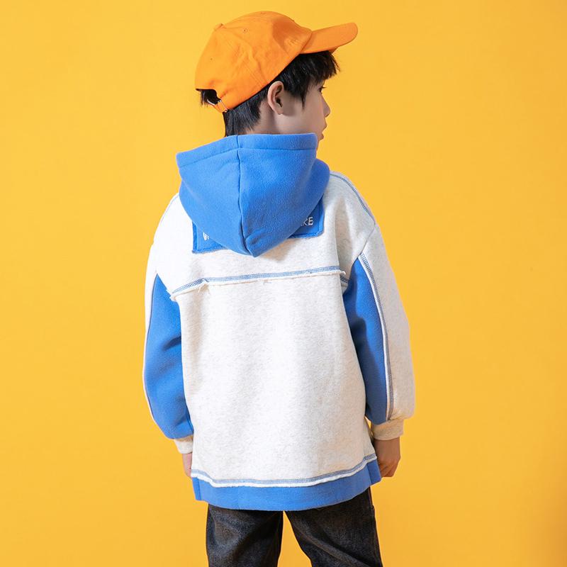 Boys' color blocked fleece hoodie