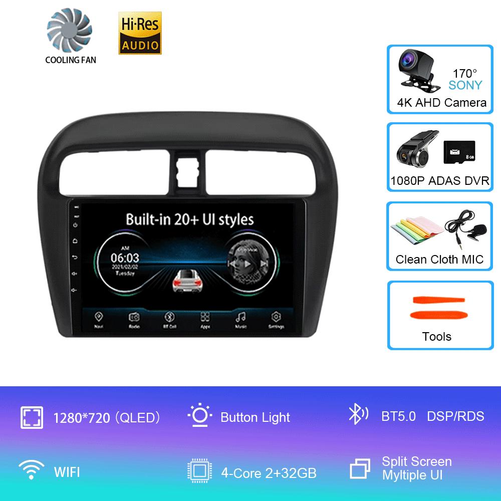 Android14 Car Radio For Mitsubishi Mirage Attrage 2012 - 2018 Multimedia Video Player Stereo GPS Navigation 5G WIFI DSP Carplay