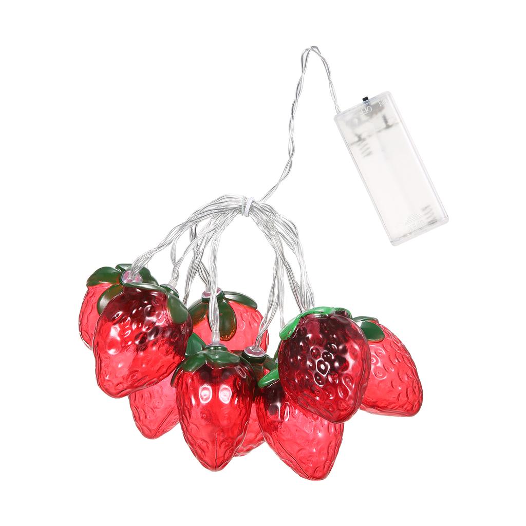 6,5FT 10-LED Erdbeer-Lichterkette Weihnachts-Dekorative Lichterketten LED Dauerlicht Modus für Festivals Ostern Karneval Partys