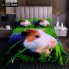Süßes Hamster Bettwäsche Set Full Size 3 Teile Bettbezug für Kinder Mädchen Bettbezug Cartoon Bettdeckenbezug mit 2 Kissenbezügen