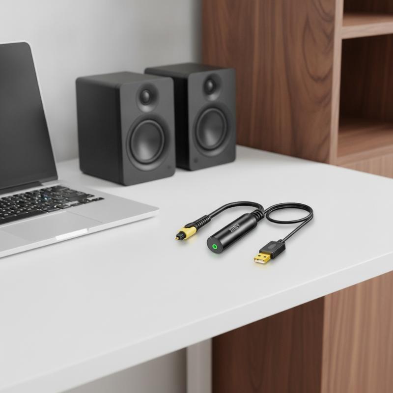 Analog to Digital Audio Adapter 3.5mm to SPDIF Converter Plug and Play for Office Conference Audio System Projector