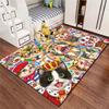 3D Cartoon Anime Cute Cat Customizable Flannel Carpet Living Room Bedroom Decoration Bathroom Kitchen Anti Slip Game Area Carpet