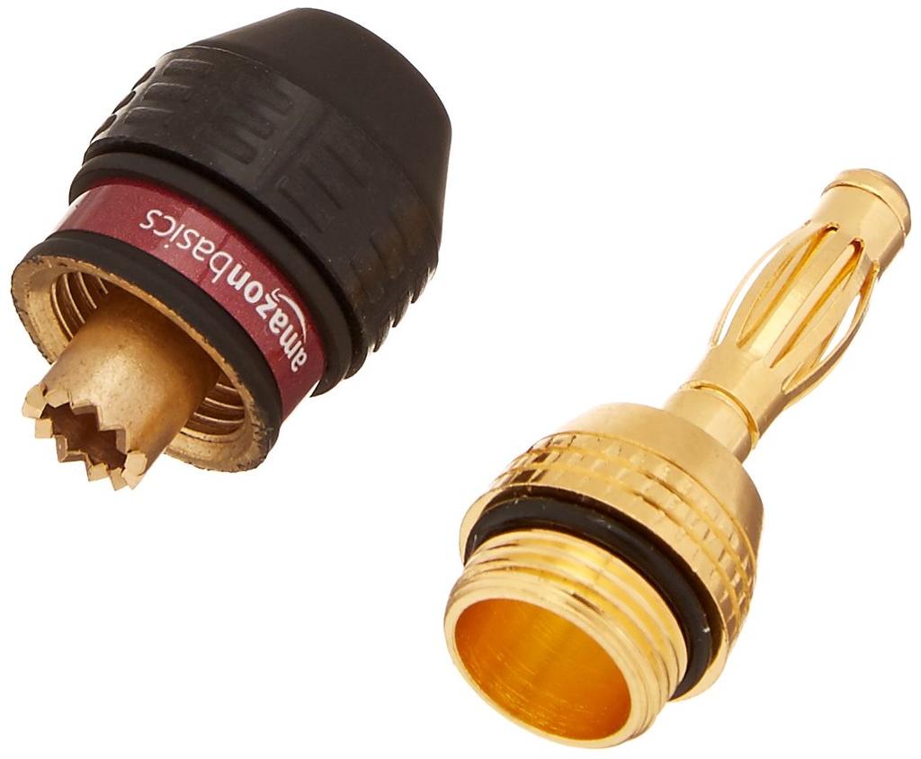 AmazonBasics Bananenstecker-Lautsprecheranschluss, 6 Paar, Schwarz (12 Stück) 1,37 cm x 1,37 cm x 4,11 cm