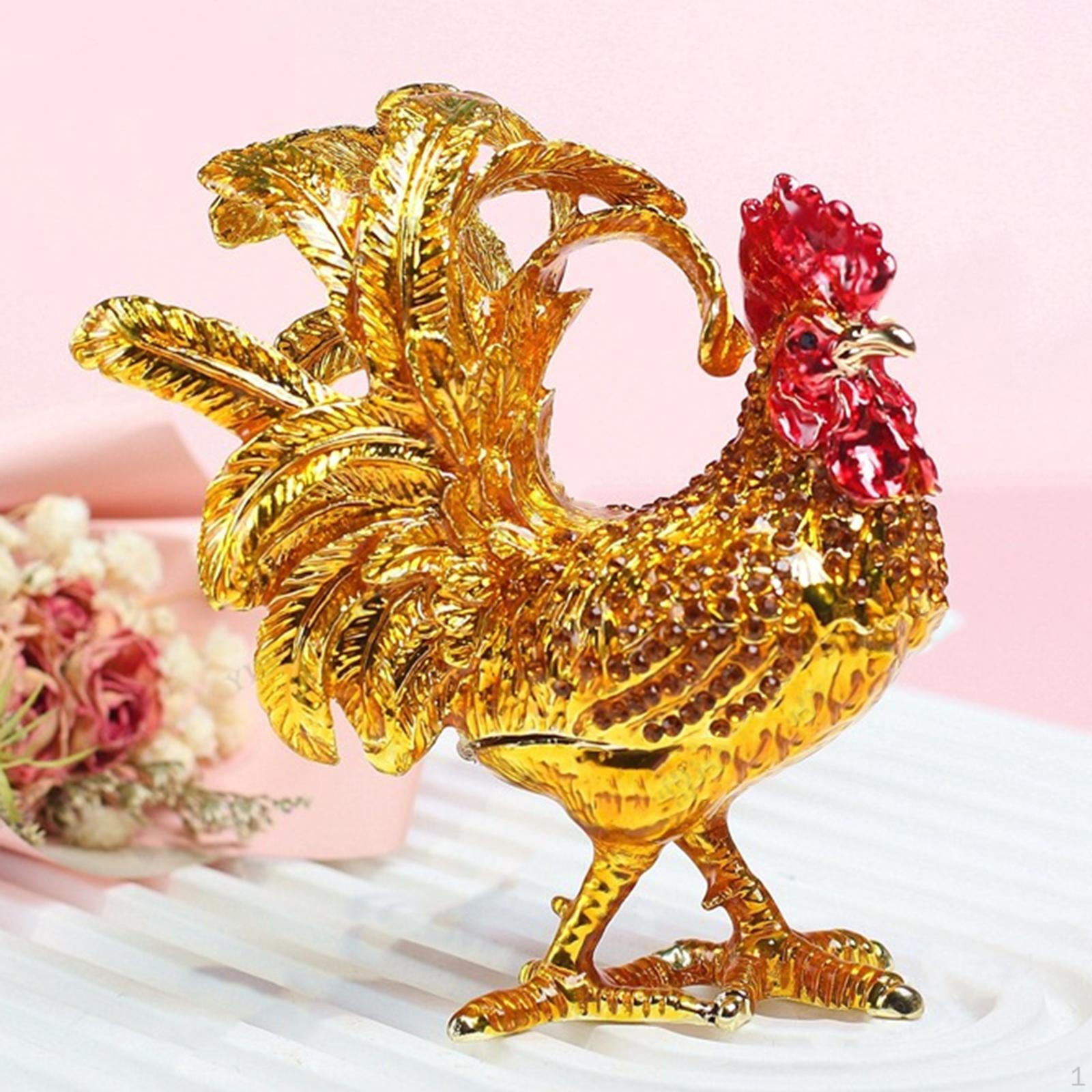 

Декоративная шкатулка в виде петуха для хранения украшений и аксессуаров Golden