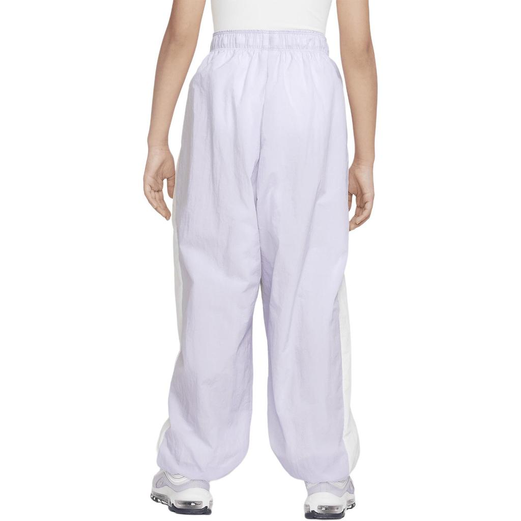 Nike Knit Sports Pants Sportswear Classics Solid Color Tapered Mid Waist Drawstring Light Purple Kids Pants FB1269-536