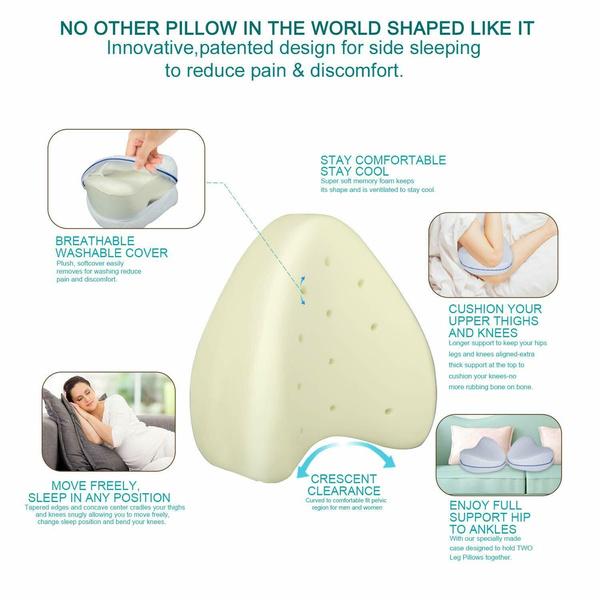 Upgrade Sleeping Orthopedic Sciatica Hip Pain Relief Thigh Leg Pad Memory Foam Cushion Memory Cotton Leg Pillow