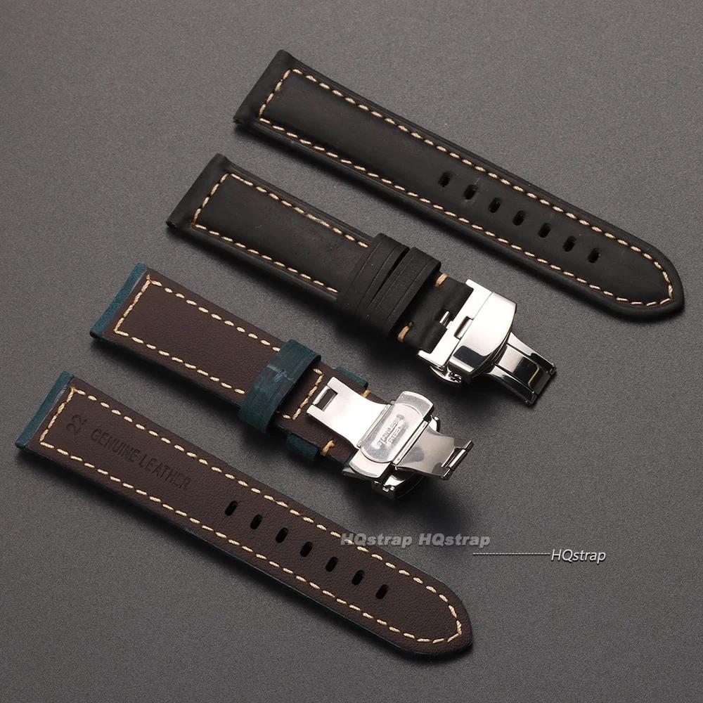 Cinturini per Orologi in Vera Pelle di Vitello con Fibbia a Farfalla 20mm 22mm 24mm 26mm Cinturino per Orologio Business Sostituzione Cinturino Orologio da Polso