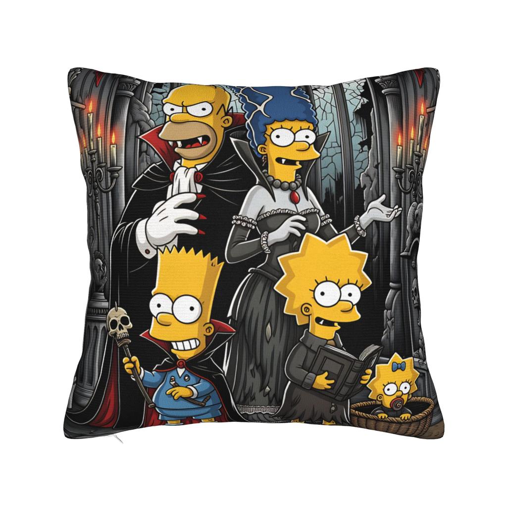 Pillow Cover SSimpsons Spooky Springfield Shenanigans Halloween Novelty Pillow Case For Couch Sofa Bedroom Pillowcases