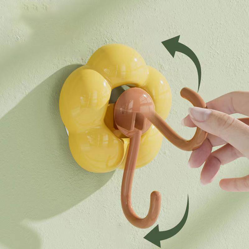 Creative Punch-Free Flower Suction Cup Hook Multi-Functional Bathroom Kitchen Reusable Traceless Hook Powerful Storage Rack
