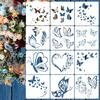 Set of 12 Butterfly Hollow Painting Stencils