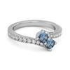London Topaz Twin Stone Pave Bypass Ring - 925 Sterling Silver