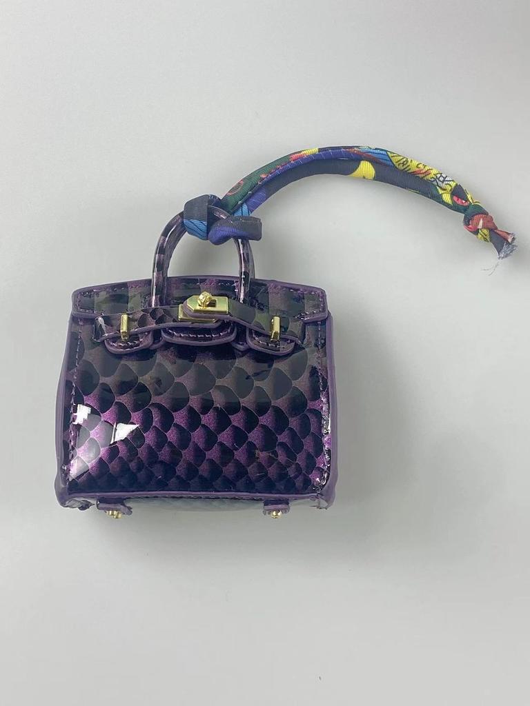 H Mini Platinum House Shaped Small Treasure Slant Hanging Small Pendant Creative Cute Earphone Bag Keychain