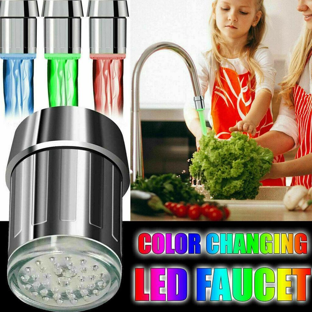 Touch Faucet Attachment with LED Backlight, Silver