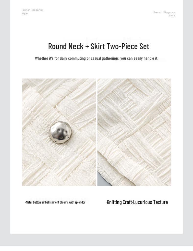 Stilvolles Sommer Kurzarm Top & Texturiertes Bodycon Midi Rock Set für Damen