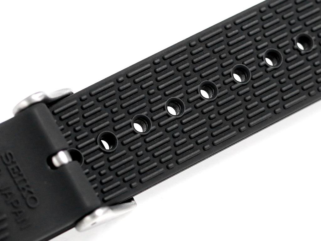Seiko PROSPEX Genuine Replacement Silicone Watch Band, 22mm Width Model R7C01AR, Black, Sport Style